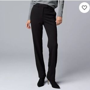 Simply Vera Vera Wang Women's High-Rise Slim Straight Stretch Dress Pants